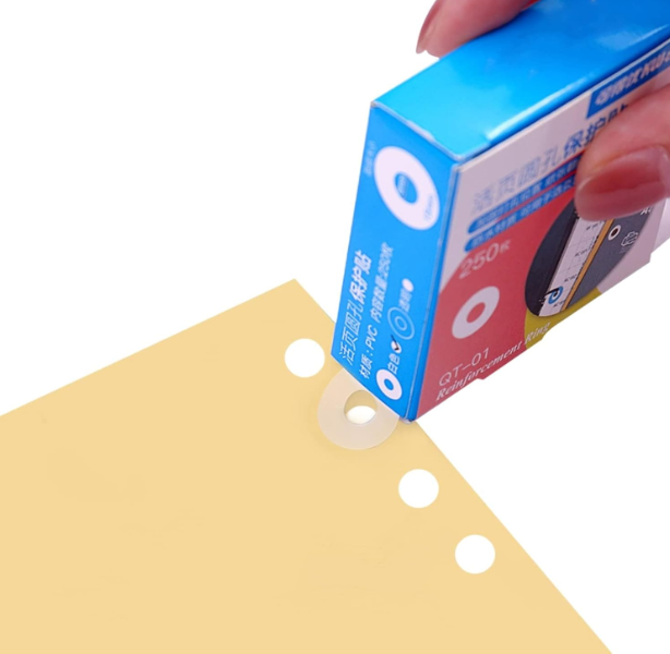 Loose-Leaf Paper Hole Reinforcement Labels Round Stickers Self-Adhesive Hole Punch Protector for Office School Home Supplies